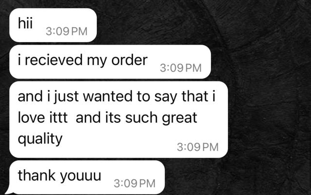 Message from a happy customer