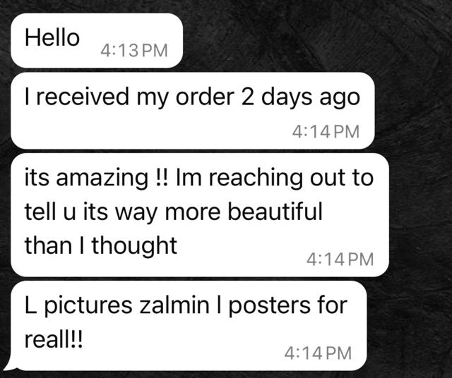 Message from a happy customer