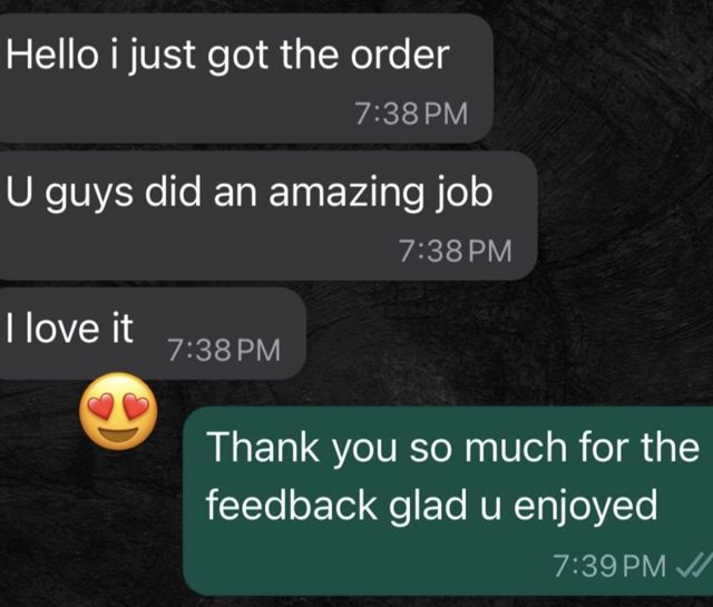 Message from a happy customer