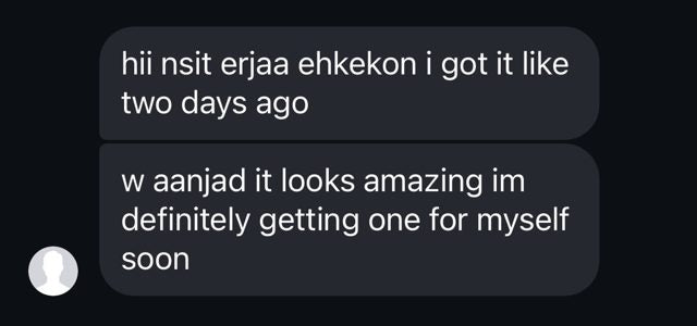 Message from a happy customer